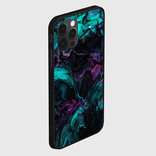 Чехол iPhone 12 Pro Помехи квантового мира / 3D-Черный – фото 2