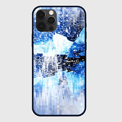 Чехол для iPhone 12 Pro Ледяной и пиксельный паттерн, цвет: 3D-черный