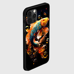 Чехол для iPhone 12 Pro Золотая рыбка с изумрудной чешуей, цвет: 3D-черный — фото 2