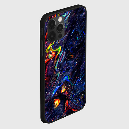 Чехол iPhone 12 Pro Размытые космические краски / 3D-Черный – фото 2