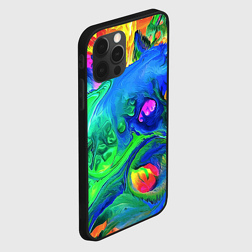 Чехол iPhone 12 Pro Яркие всплески краски - импрессионизм / 3D-Черный – фото 2