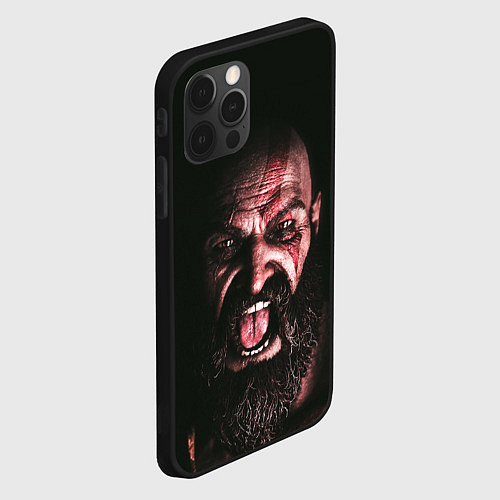 Чехол iPhone 12 Pro Кратос орёт / 3D-Черный – фото 2