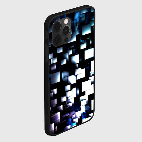 Чехол iPhone 12 Pro Неоновые кубы абстракция / 3D-Черный – фото 2