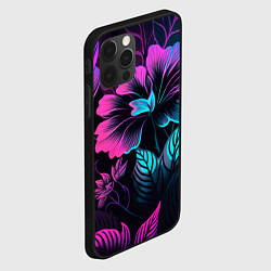 Чехол для iPhone 12 Pro Неоновый цветок, цвет: 3D-черный — фото 2