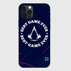 Чехол для iPhone 12 Pro Символ Assassins Creed и надпись best game ever, цвет: 3D-черный