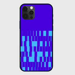 Чехол для iPhone 12 Pro Паттерн в стиле модерн синий яркий, цвет: 3D-черный