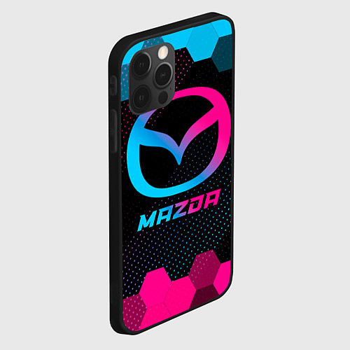 Чехол iPhone 12 Pro Mazda - neon gradient / 3D-Черный – фото 2