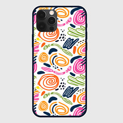 Чехол для iPhone 12 Pro Геометрический паттерн, цвет: 3D-черный