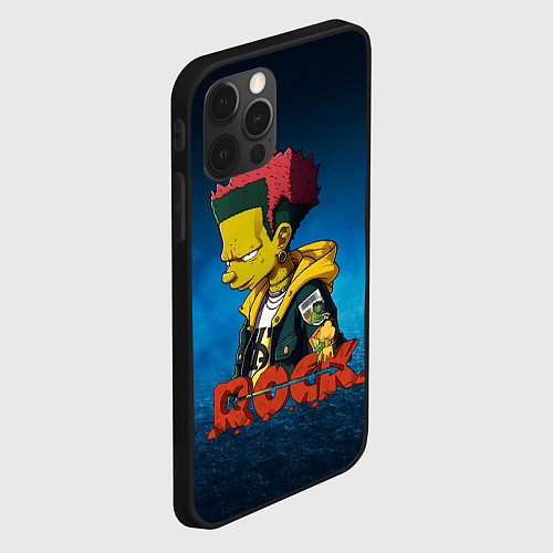 Чехол iPhone 12 Pro Rock music Simpsons / 3D-Черный – фото 2