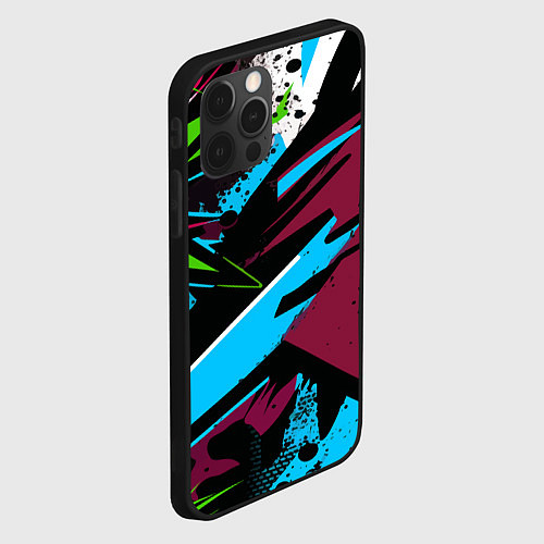 Чехол iPhone 12 Pro Граффити текстура / 3D-Черный – фото 2