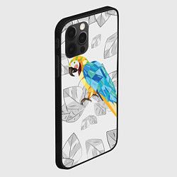 Чехол для iPhone 12 Pro Попугай на сером фоне, цвет: 3D-черный — фото 2