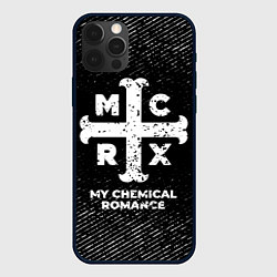 Чехол для iPhone 12 Pro My Chemical Romance с потертостями на темном фоне, цвет: 3D-черный
