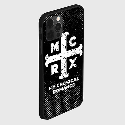 Чехол iPhone 12 Pro My Chemical Romance с потертостями на темном фоне / 3D-Черный – фото 2