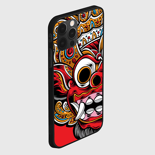Чехол iPhone 12 Pro Barong - Bali - tattoo / 3D-Черный – фото 2