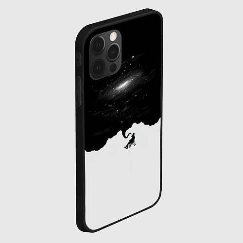 Чехол iPhone 12 Pro Черно-белая галактика / 3D-Черный – фото 2