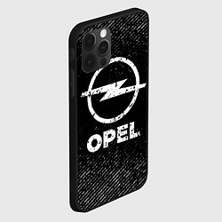 Чехол для iPhone 12 Pro Opel с потертостями на темном фоне, цвет: 3D-черный — фото 2