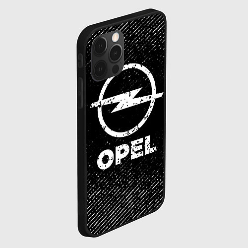 Чехол iPhone 12 Pro Opel с потертостями на темном фоне / 3D-Черный – фото 2