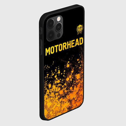 Чехол iPhone 12 Pro Motorhead - gold gradient: символ сверху / 3D-Черный – фото 2