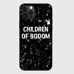 Чехол для iPhone 12 Pro Children of Bodom glitch на темном фоне: символ св, цвет: 3D-черный