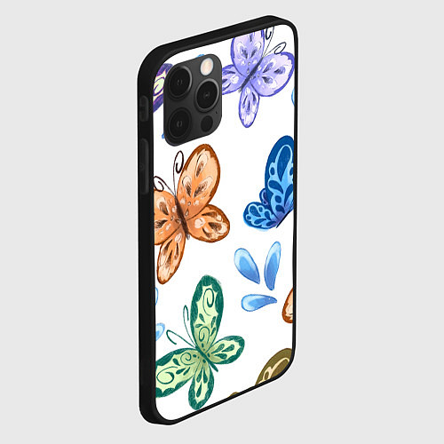 Чехол iPhone 12 Pro Стая водных бабочек / 3D-Черный – фото 2
