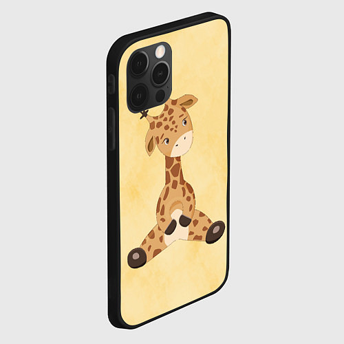 Чехол iPhone 12 Pro Малыш жираф / 3D-Черный – фото 2