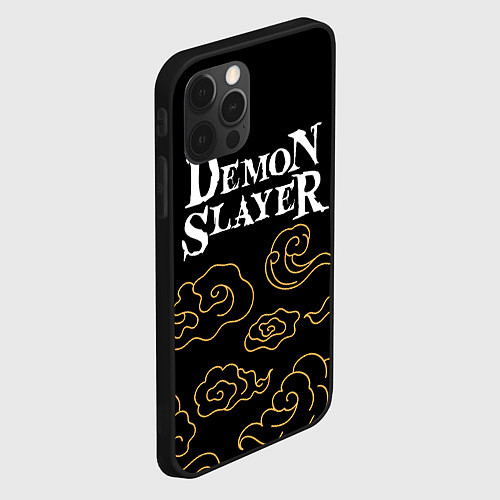 Чехол iPhone 12 Pro Demon Slayer anime clouds / 3D-Черный – фото 2