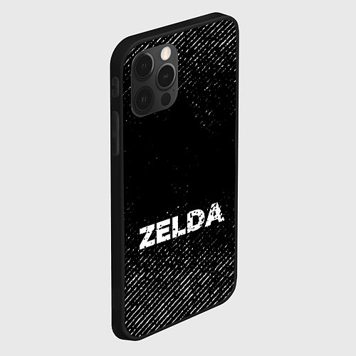 Чехол iPhone 12 Pro Zelda с потертостями на темном фоне / 3D-Черный – фото 2