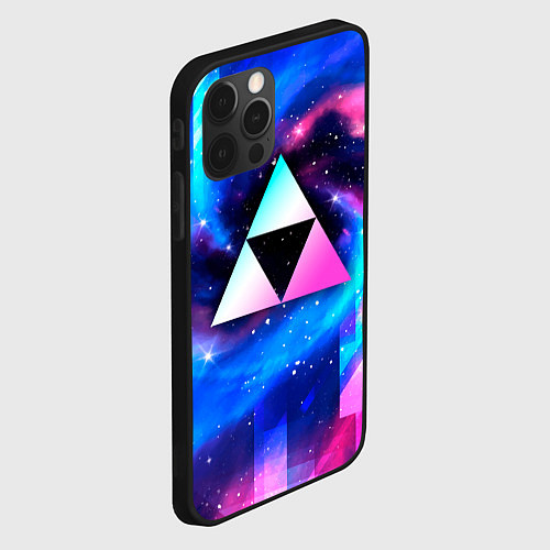 Чехол iPhone 12 Pro Zelda неоновый космос / 3D-Черный – фото 2