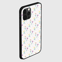 Чехол для iPhone 12 Pro Весенний паттерн с цветами, цвет: 3D-черный — фото 2