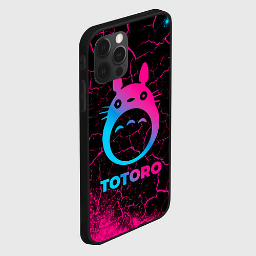 Чехол iPhone 12 Pro Totoro - neon gradient / 3D-Черный – фото 2