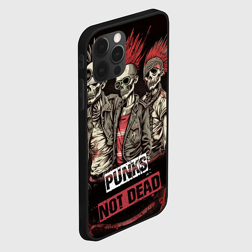 Чехол iPhone 12 Pro Punks not dead / 3D-Черный – фото 2