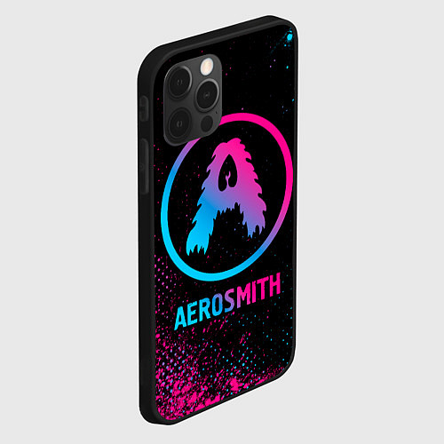 Чехол iPhone 12 Pro Aerosmith - neon gradient / 3D-Черный – фото 2