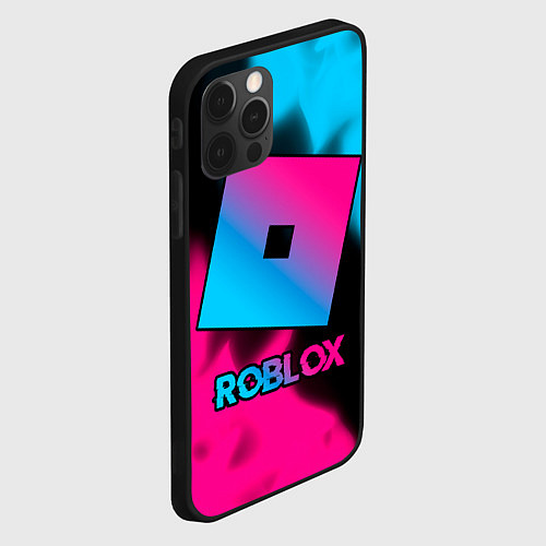 Чехол iPhone 12 Pro Roblox - neon gradient / 3D-Черный – фото 2