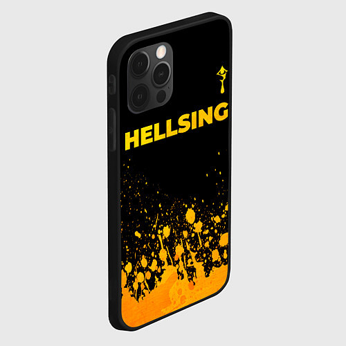 Чехол iPhone 12 Pro Hellsing - gold gradient: символ сверху / 3D-Черный – фото 2