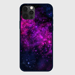 Чехол для iPhone 12 Pro Neon pink nebula, цвет: 3D-черный