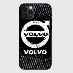 Чехол для iPhone 12 Pro Volvo с потертостями на темном фоне, цвет: 3D-черный