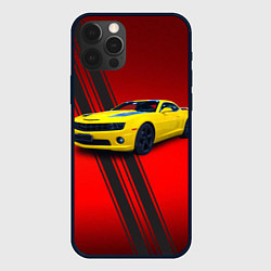 Чехол для iPhone 12 Pro Спортивный американский автомобиль Chevrolet Camar, цвет: 3D-черный