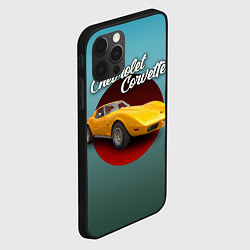 Чехол для iPhone 12 Pro Американский спорткар Chevrolet Corvette Stingray, цвет: 3D-черный — фото 2