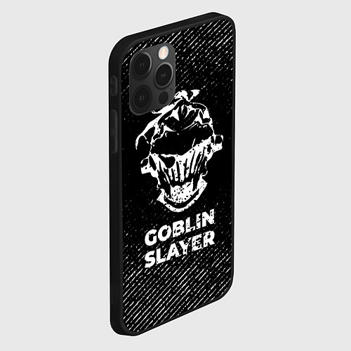 Чехол iPhone 12 Pro Goblin Slayer с потертостями на темном фоне / 3D-Черный – фото 2