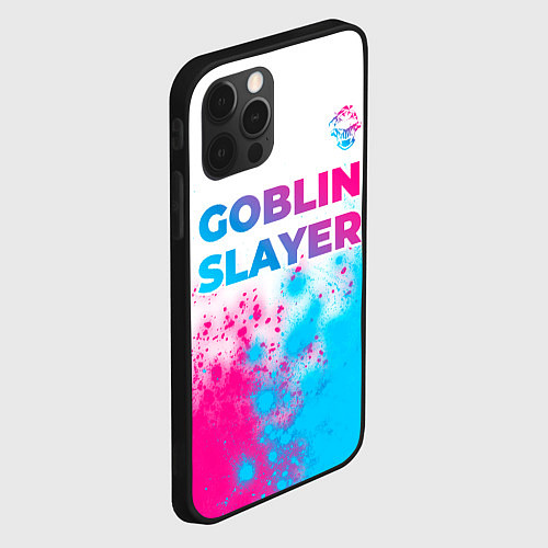 Чехол iPhone 12 Pro Goblin Slayer neon gradient style: символ сверху / 3D-Черный – фото 2