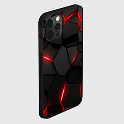 Чехол для iPhone 12 Pro Плиты с красной подсветкой, цвет: 3D-черный — фото 2
