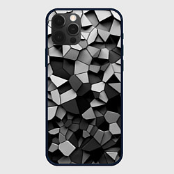 Чехол для iPhone 12 Pro Серые стальные плиты, цвет: 3D-черный