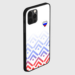 Чехол для iPhone 12 Pro Сердечко россии - треугольники, цвет: 3D-черный — фото 2