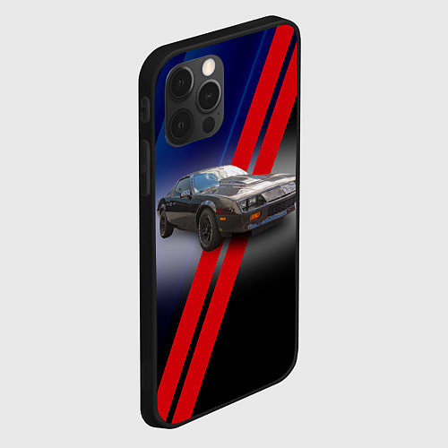 Чехол iPhone 12 Pro Американский маслкар Chevrolet Camaro 1983 года / 3D-Черный – фото 2