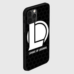 Чехол для iPhone 12 Pro League of Legends glitch на темном фоне, цвет: 3D-черный — фото 2