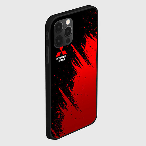 Чехол iPhone 12 Pro Mitsubishi red - red sport / 3D-Черный – фото 2