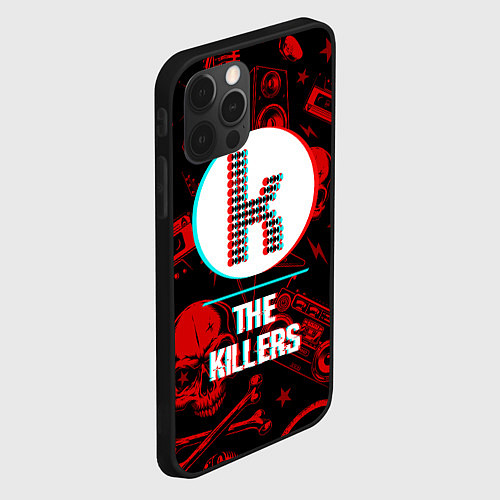 Чехол iPhone 12 Pro The Killers rock glitch / 3D-Черный – фото 2