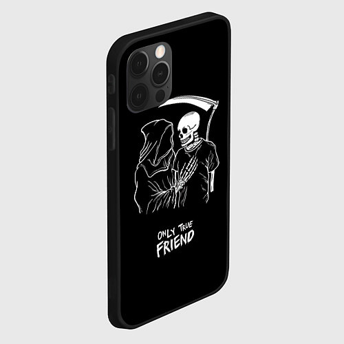 Чехол iPhone 12 Pro Only true friend / 3D-Черный – фото 2