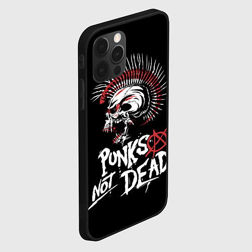 Чехол iPhone 12 Pro Punks not dead - анархия / 3D-Черный – фото 2