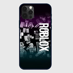 Чехол для iPhone 12 Pro Роблокс персонажи под градиентом, цвет: 3D-черный